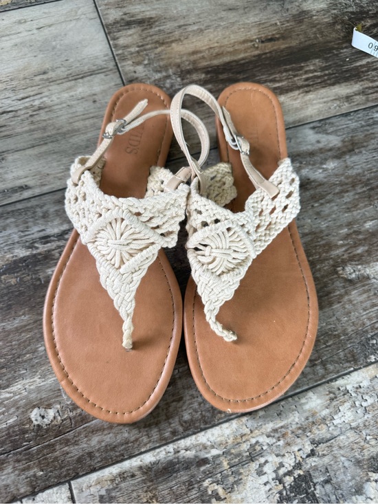 David's Bridal Shoes - 2 for $15 sale: David’s ivory/ cream knit crochet macramé Sandals (8/9)